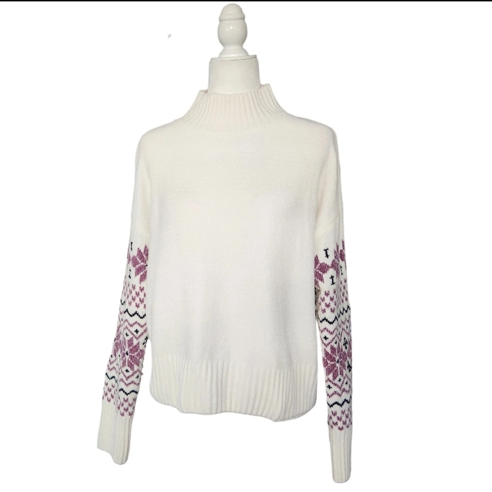 Christian Siriano Womens Chenille Knit Sweater Fair Isle Winter Oversized XL